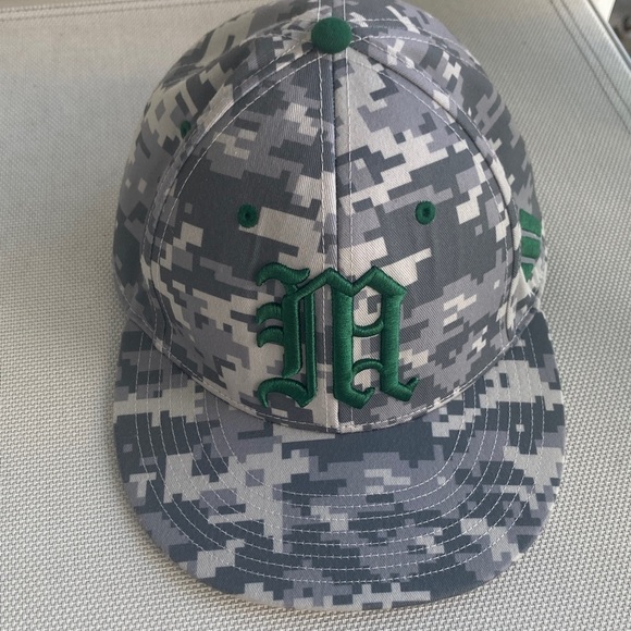 Other - Gray Camo Cap with Green Lettering